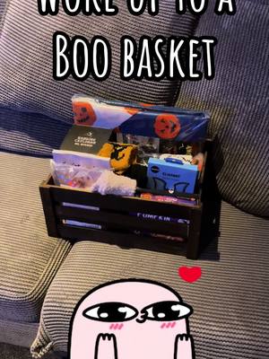 Feeling very lucky this morning. Halloween is one of my favourite times of the year. Didn’t drop a single hint either this year. I have an amazing husband. #boobasket #halloween2024 #spookyseason #spookytreats #fall #autumn #fallvibes #halloween #halloweentok 